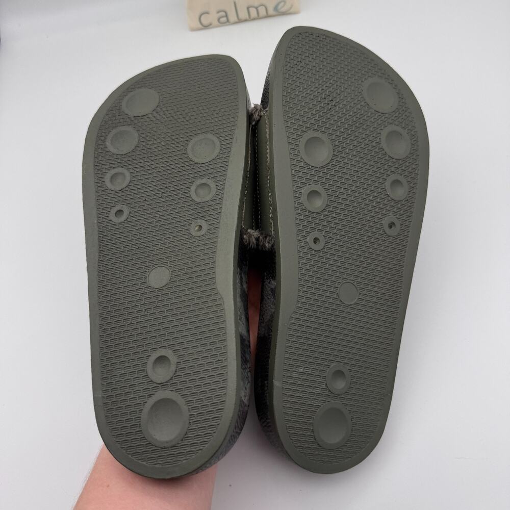 Johnny Was CALME Slide Sandals Womens Size 9 Space Camo Leather Green Resort NEW - Picture 6 of 7